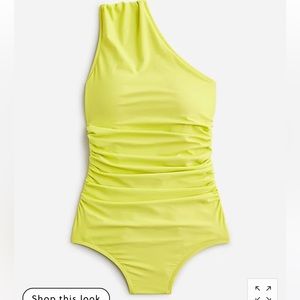 Ruched one-shoulder one-piece Jcrew swimsuit / size 6, NWT lemon sorbet